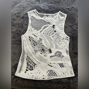 Zara Off White Crochet Top